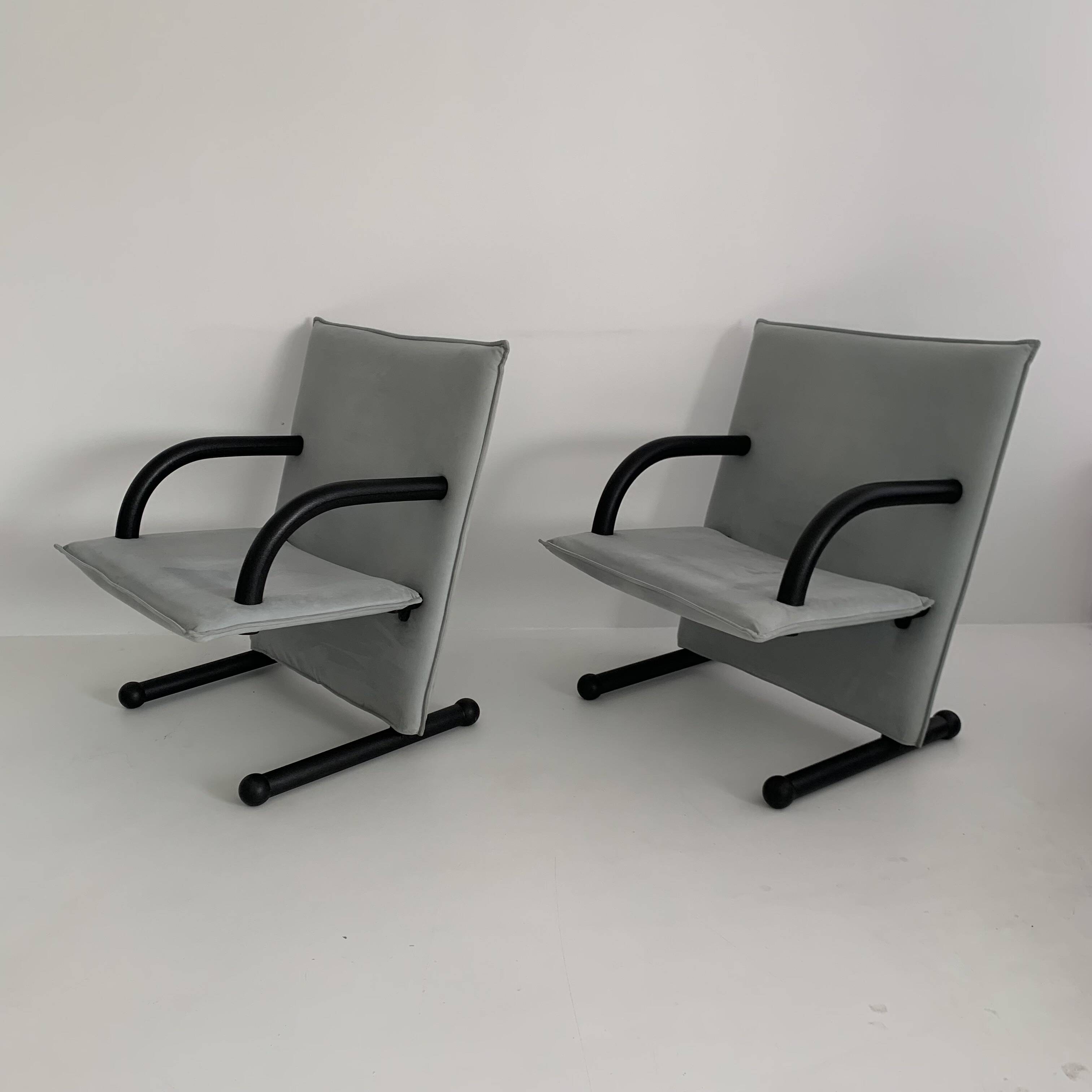 Set of 2 lounge chairs Burkhard Vogtherr for Arflex T-line, 1980’s