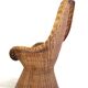 Set of 2 vintage rattan wicker armchairs with white teddy fabric