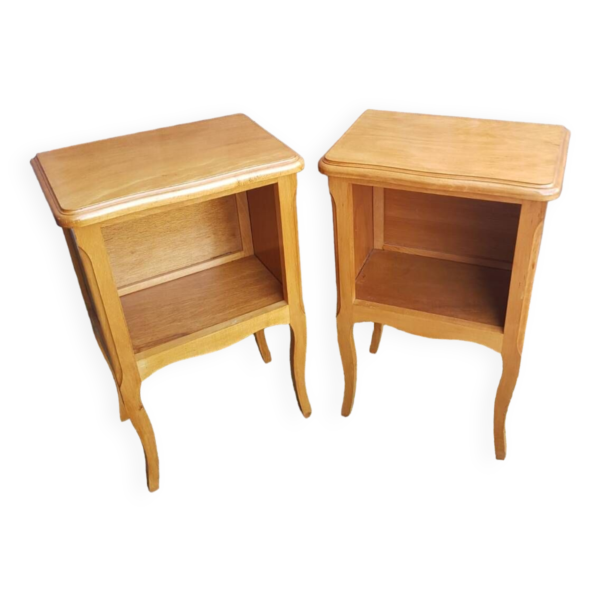 Pair of bedside nightstands with vintage wooden case