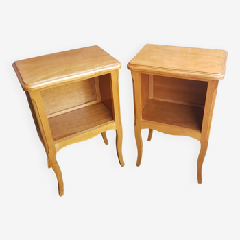 Pair of bedside nightstands with vintage wooden case