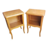 Paire de chevet table de nuit avec case en bois vintage