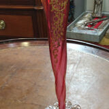 Vase cristal deux couches rose/translucide et or