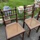 Set of 5 Henri II style chairs – turned wood and cane
