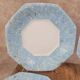 Set of 4 vintage blue marbled Arcopal deep plates.