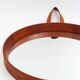 Scandinavian teak mirror with 1950s 19.5cm leather strap
