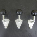 3 school hooks from the 60s in metal and bakelite