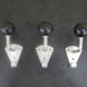 3 school hooks from the 60s in metal and bakelite
