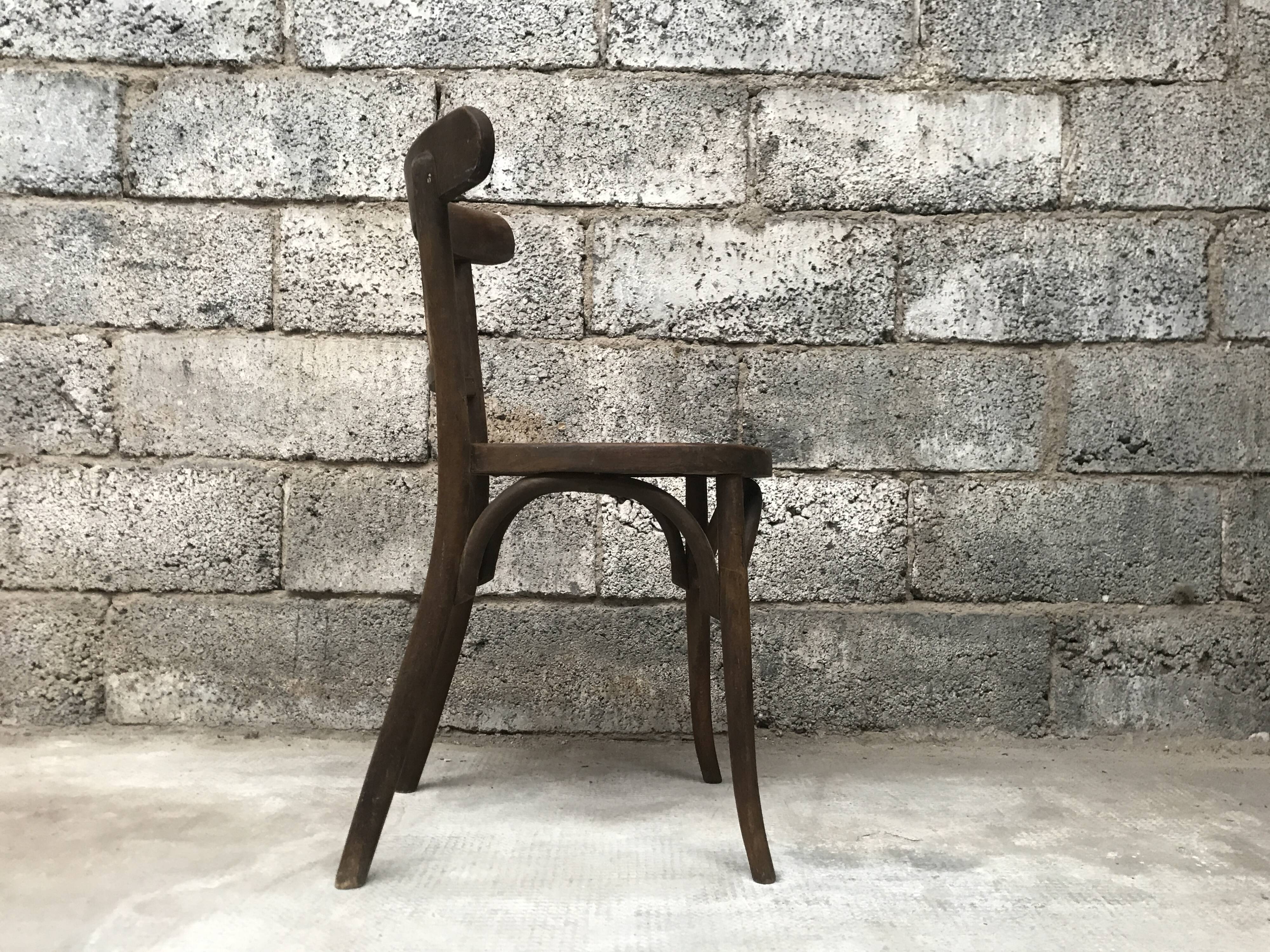 Baumann wooden bistro chair from 1920