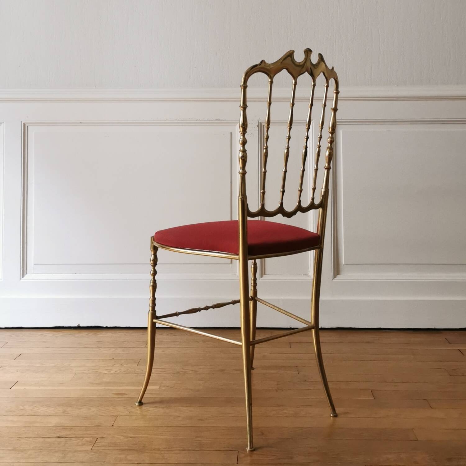 Chiavari chair in golden brass, 1950s