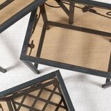 Set of 3 wrought iron nesting tables