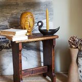 Stool of auxiliary Art-popular in old solid wood