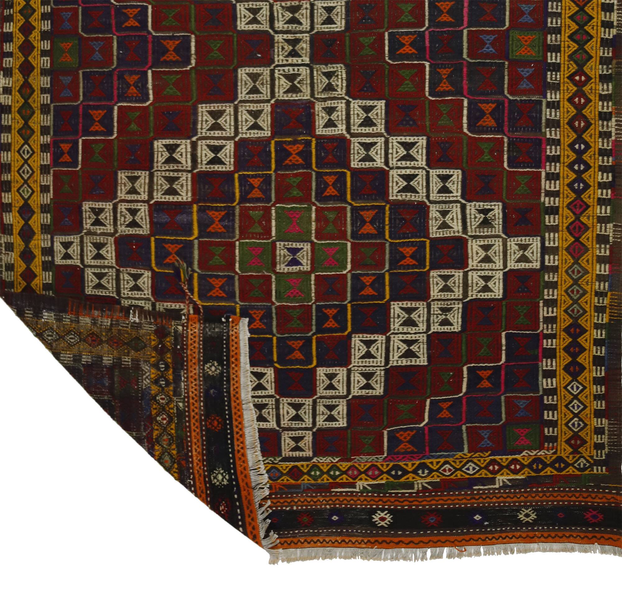 Area kilim rug ,vintage wool turkish handknotted kilim, 277cmx 166cm rug