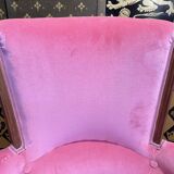 Louis XVI style bergère in pink velvet