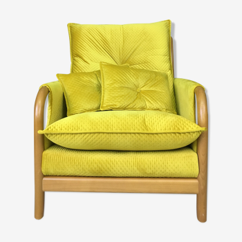 Yellow vintage Cintique armchair 1960
