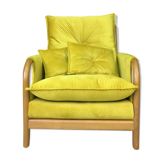 Fauteuil jaune vintage Cintique 1960