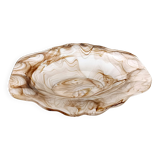 Sepia Cloud Glass Trinket Bowl or Centerpiece by George Davidson, United Kingdom