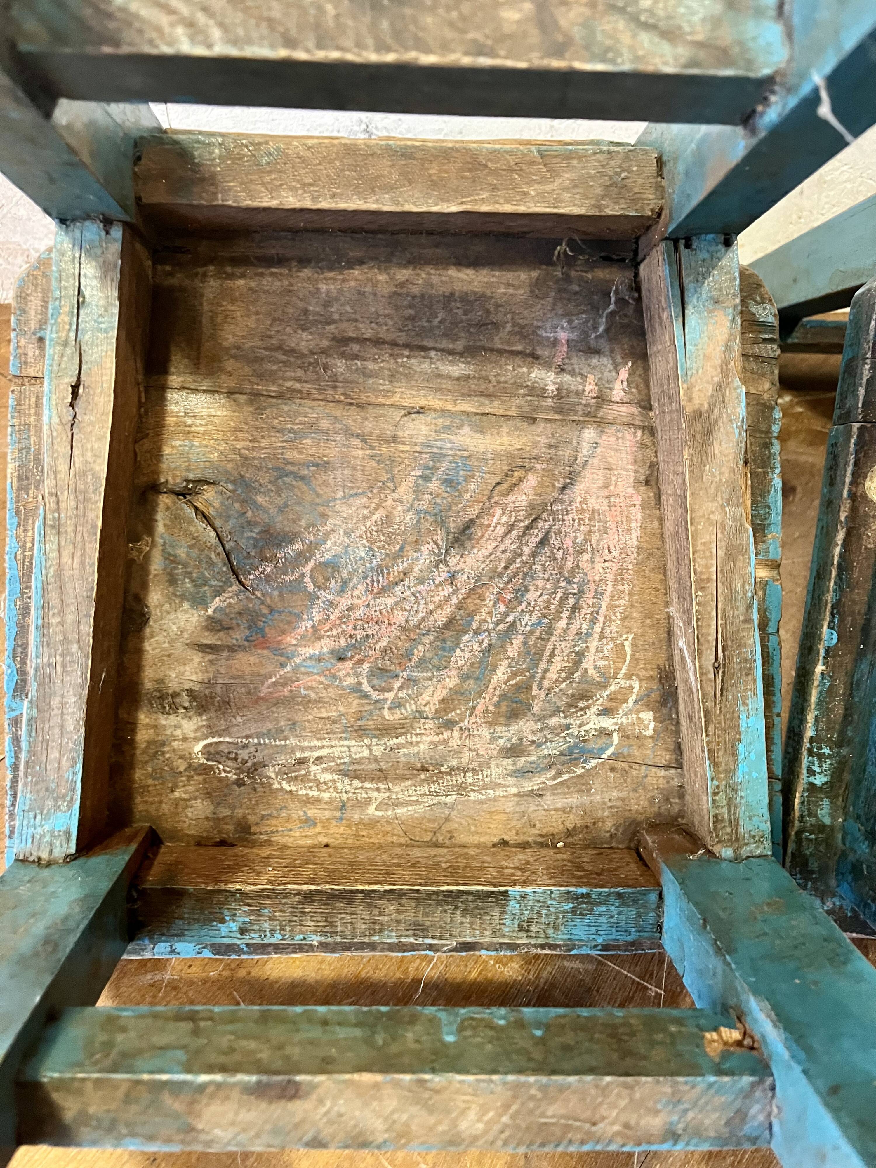 Old pair of small children's school chairs