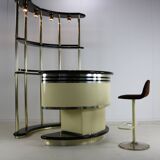 Seventies design dry bar by Harvey Guzzini for Stilglass Donati