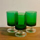 3 two-coloured green digestif glasses Luminarc