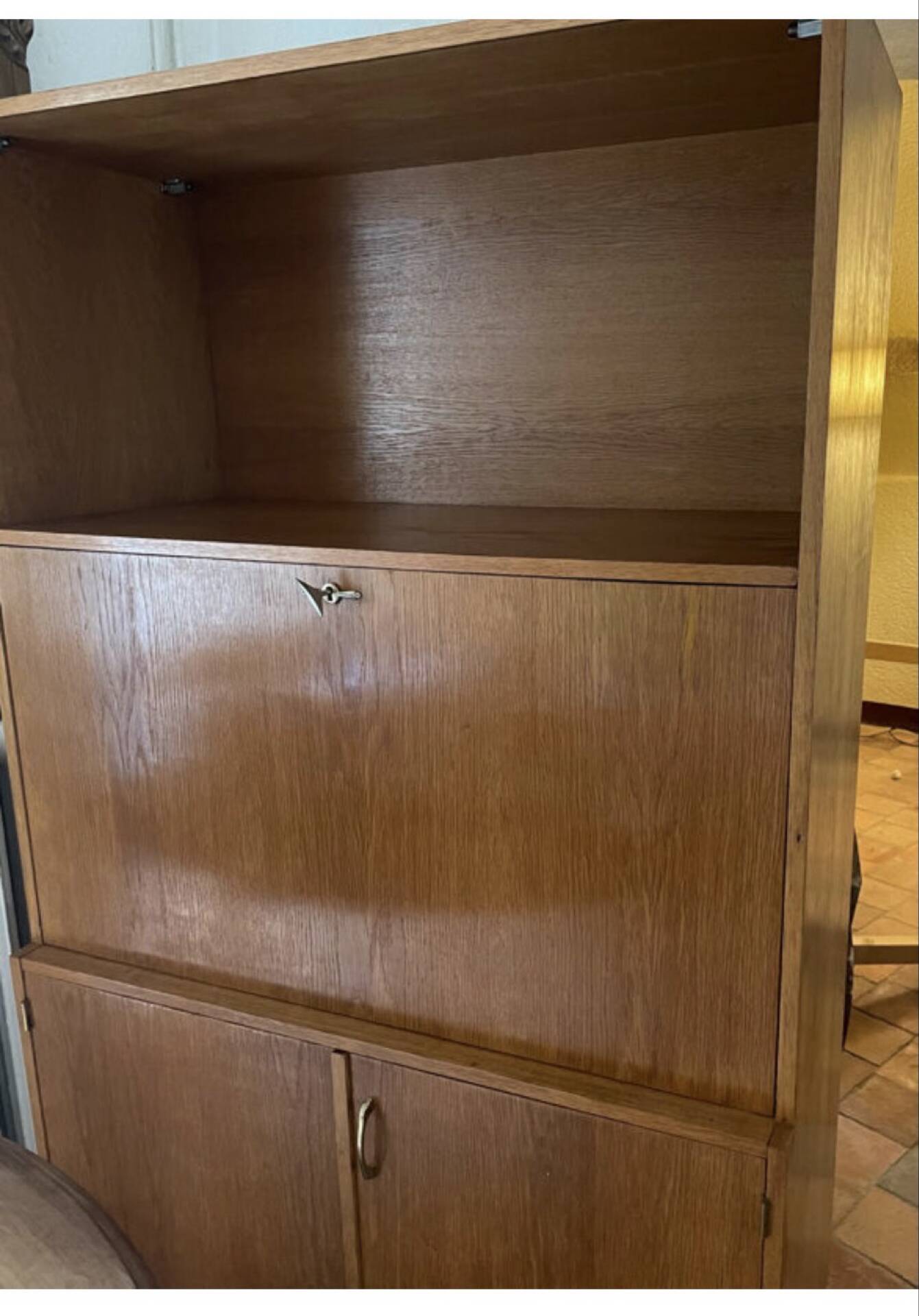 Very nice vintage wooden secretary, in a retro 60s/70s style, on