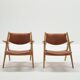Vintage CH28 Sawbuck Lounge Chairs by Hans J. Wegner for Carl Hansen, 1960s, Set of 2