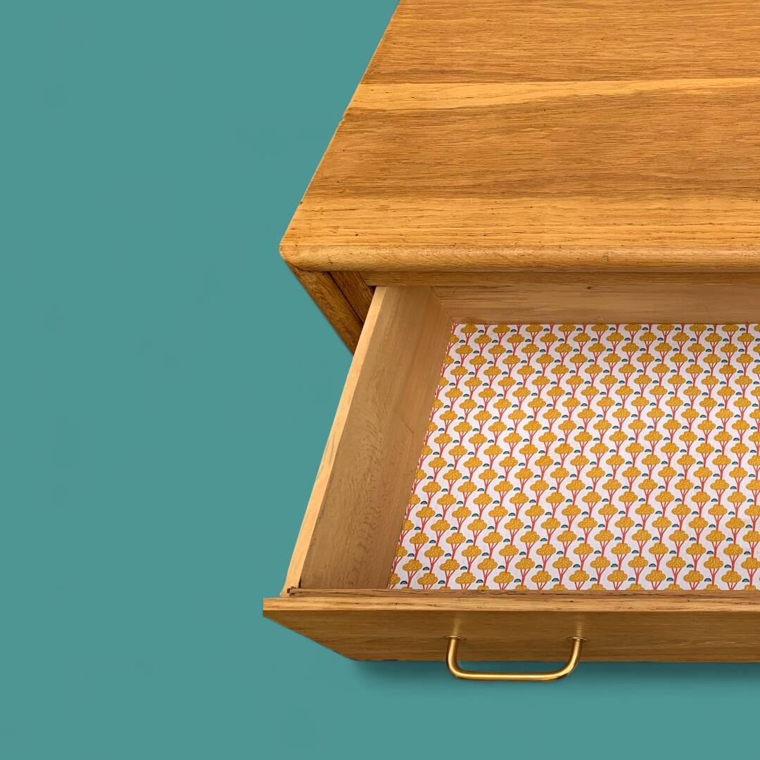 Commode pieds compas et chêne brut massif  1960