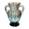 Vintage ceramic amphora vase fat lava germany 1970 enamelled bluish brown 29cm