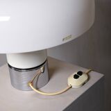 Brumbury Table Lamp chrome and white by Luigi Massoni for Guzzini Italy