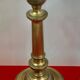 Pair of 19th-century restoration candlesticks in guilloché bronze - H 27 cm