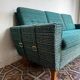 Mid-century sofa, three-seater in turquoise shade