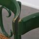 Set of 2 Green Vintage Bistro Chairs with Woven Reed Seats