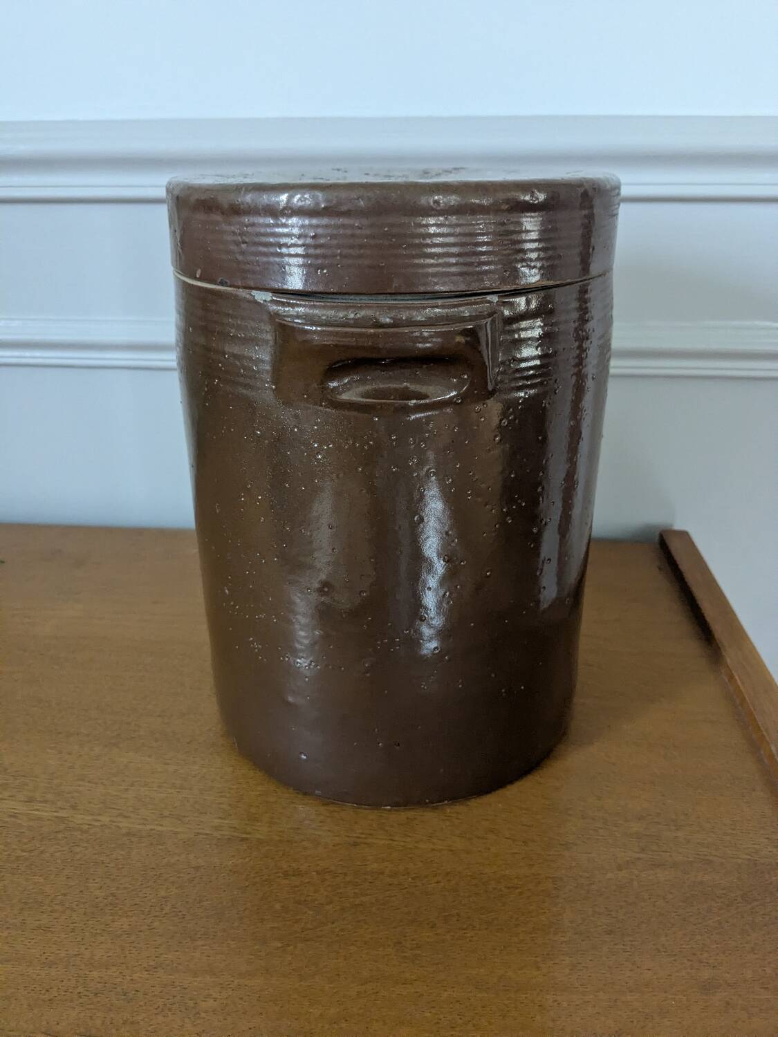 Large ancient stoneware pot