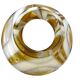 Vintage marbled amber and opaline blown glass lampshade from the 1970s.
