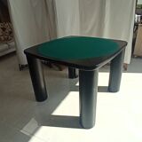 Square table mutlifunction Italian design, signed reversible board for the game, bar legs