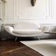 Vintage sofa bench 2 places in curly wool