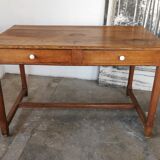 Table in raw oak, countryside.