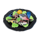 Decorative plate in slurry-decoration fish