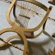 Pair of canework golden armchairs