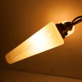 5-branched opaline brass chandelier 60's