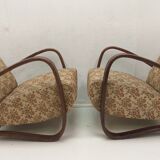 1960 2x Halabala Armchairs H 269 and spider table, Czechoslovakia