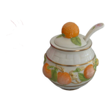 Orange jam jar with spoon 1988