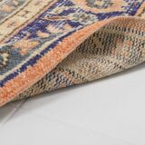 Orange & navy blue turkish vintage rug