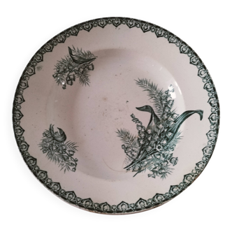 Assiette ancienne Faïencerie Saint-Amandinoise modèle Muguet époque 1900