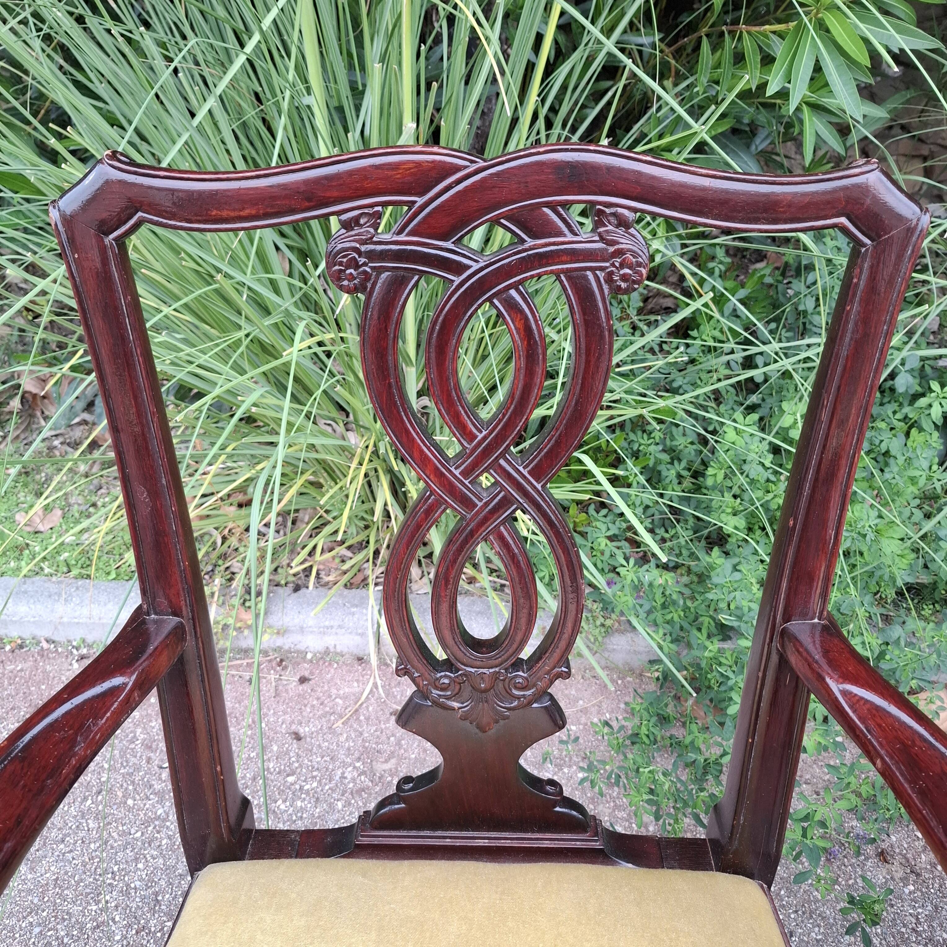2 Chippendale-style armchairs