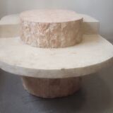 Oval stone coffee table Mactan marble slab by Magnussen Ponte