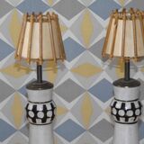 A pair of italian ceramic table lamps 1960
