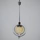 1930s Italian Art Deco Pendant Light with Etched Glass and Amber Globe