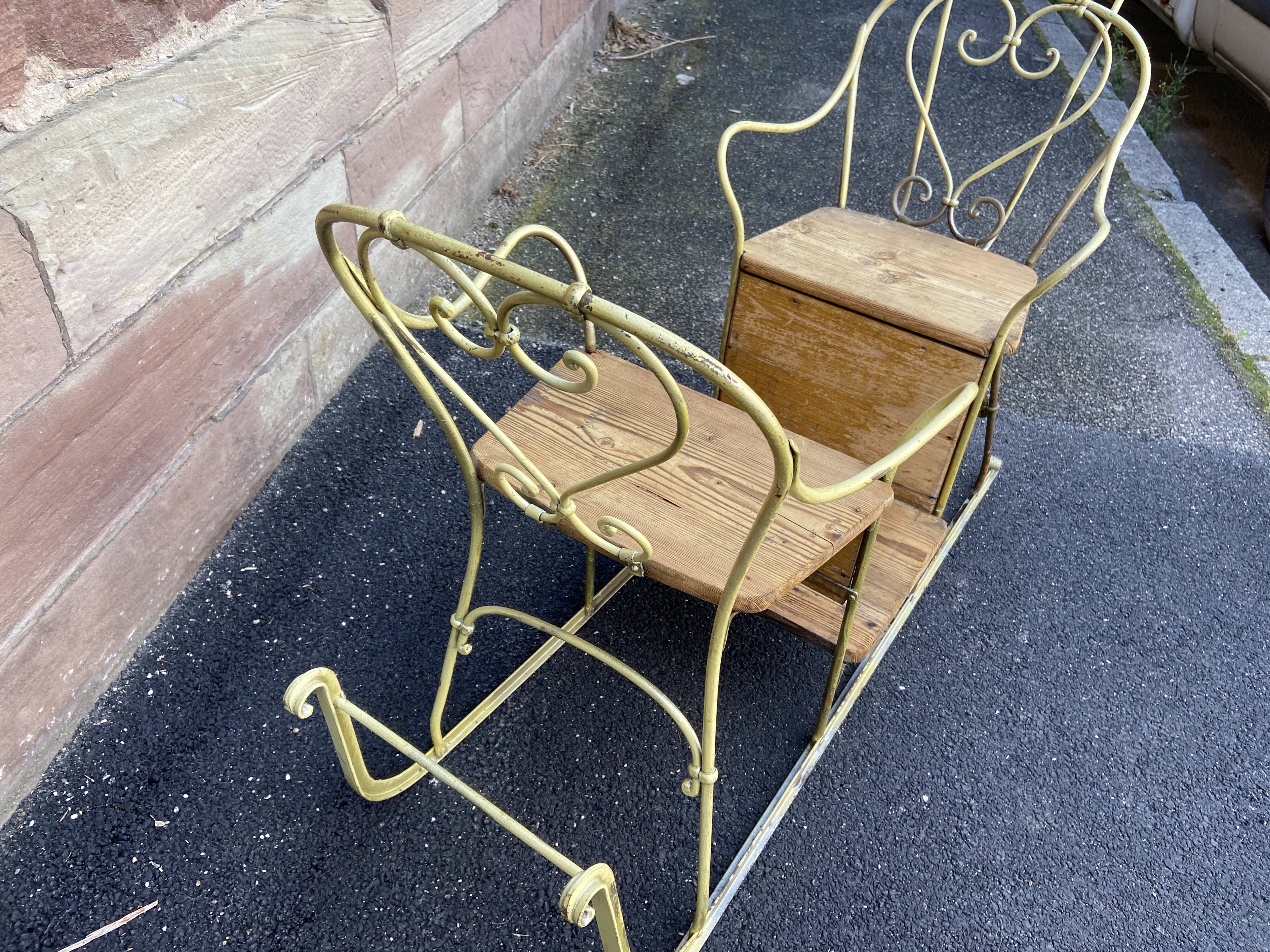 Sled double sled alsace 1900s