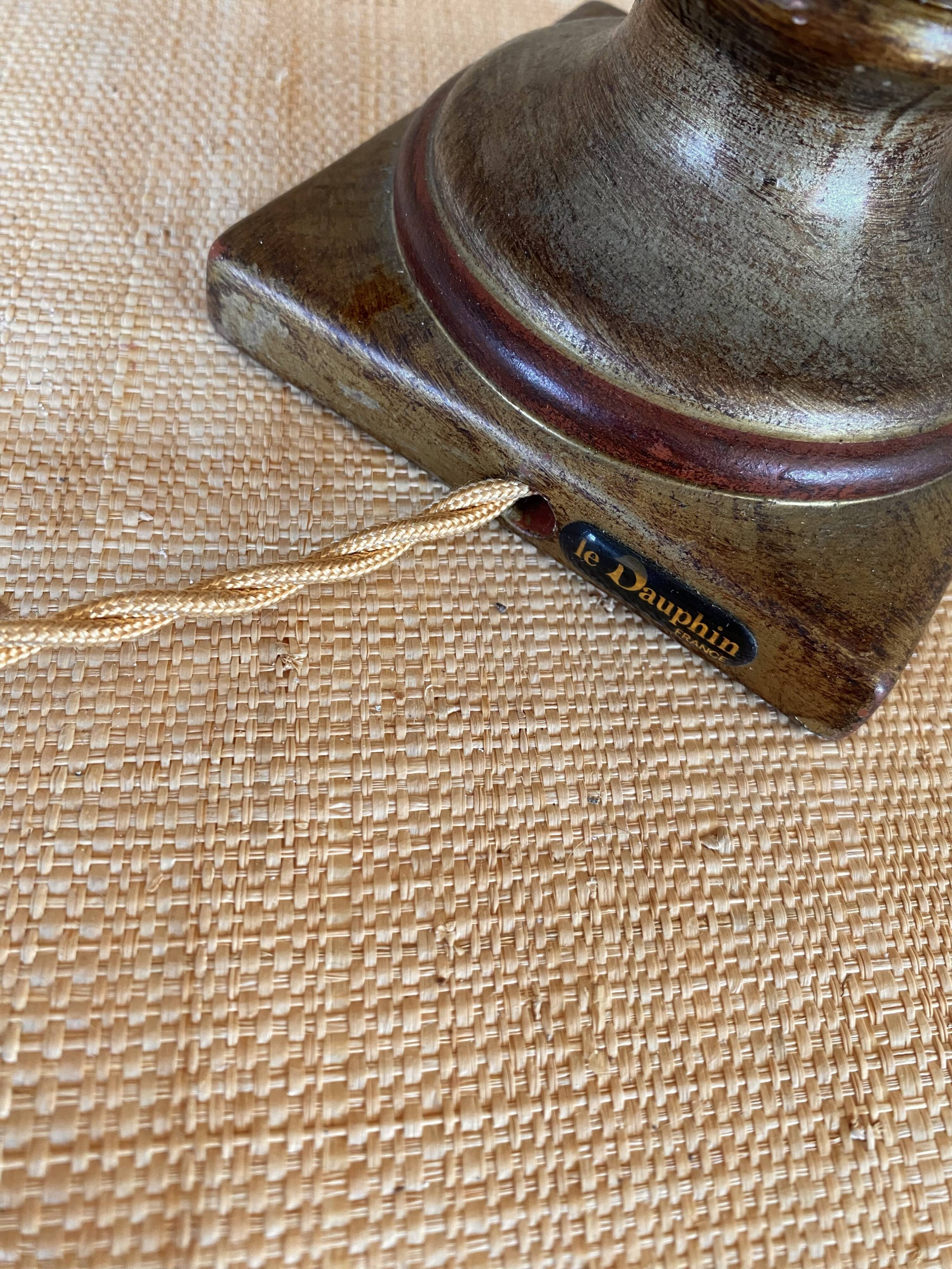 1960s ceramic lamp, fabric cable, lampshade