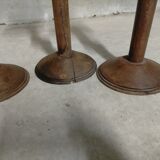 3 spikes -candles in solid oak 1950s